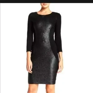 leather sequin dress BLACK SEQUIN MINI DRESS  Redemption